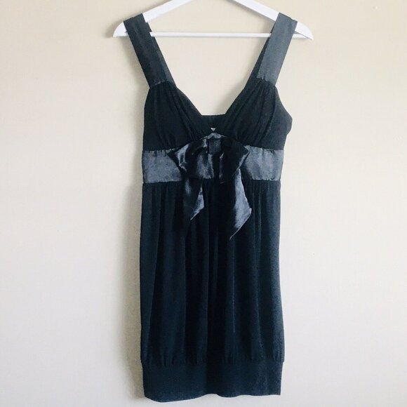 Speechless Y2K 2000s Black Bow Top - Picture 1 of 9